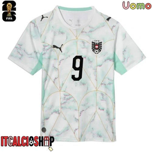 Austria Marcel Sabitzer #9 Seconda Maglia Mondiali 2026 Manica Corta